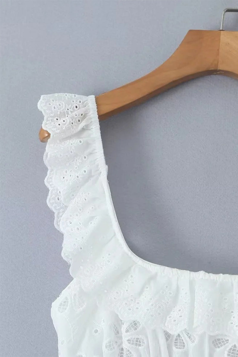 Vestidos sexis de encaje con espalda descubierta y abertura en el cuello en U sin mangas