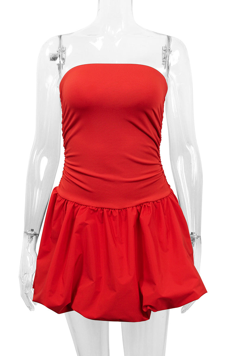 Sexy Ruffle Flounce U Neck Sling Dresses