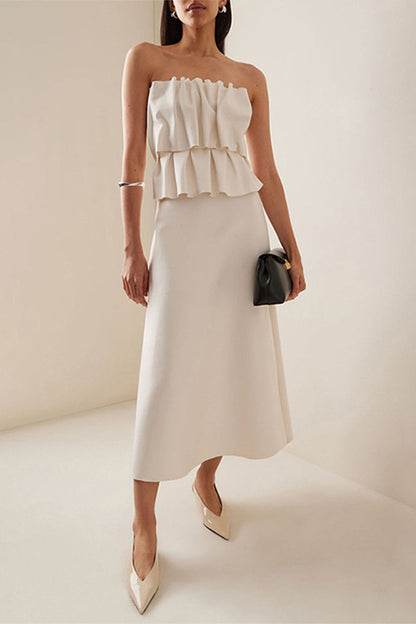 Vestidos sexys fruncidos sin tirantes