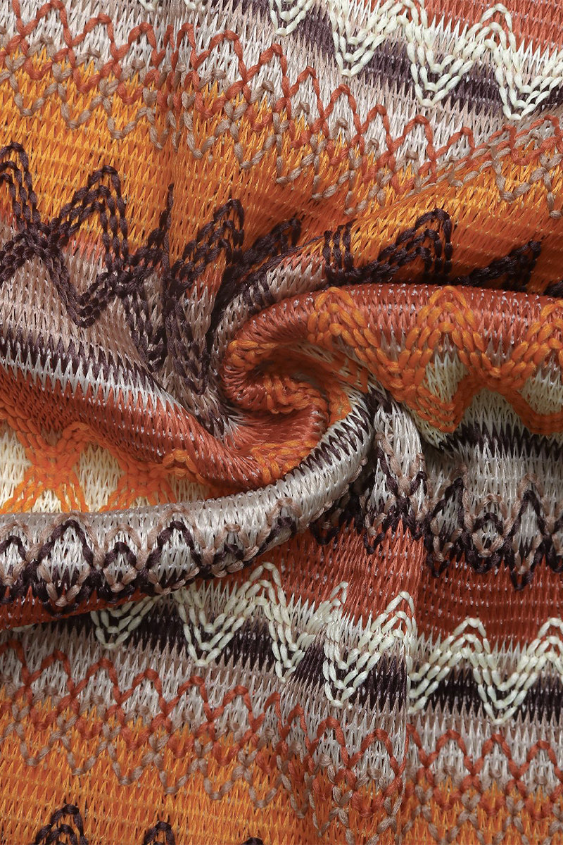 Vestidos casuales sin mangas con escote cuadrado y tejido con aberturas a rayas