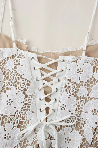 Vestidos largos con escote en V y diseño de tirantes de encaje sexy