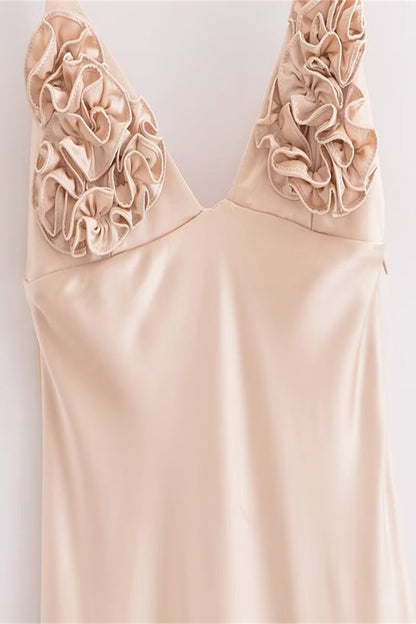 Sexy Patchwork Flowers V Neck Sling Dresses