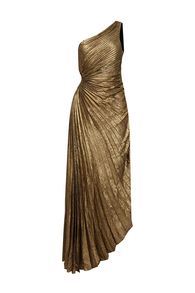 Vestidos de noche sexys con hombros caídos y pliegues irregulares