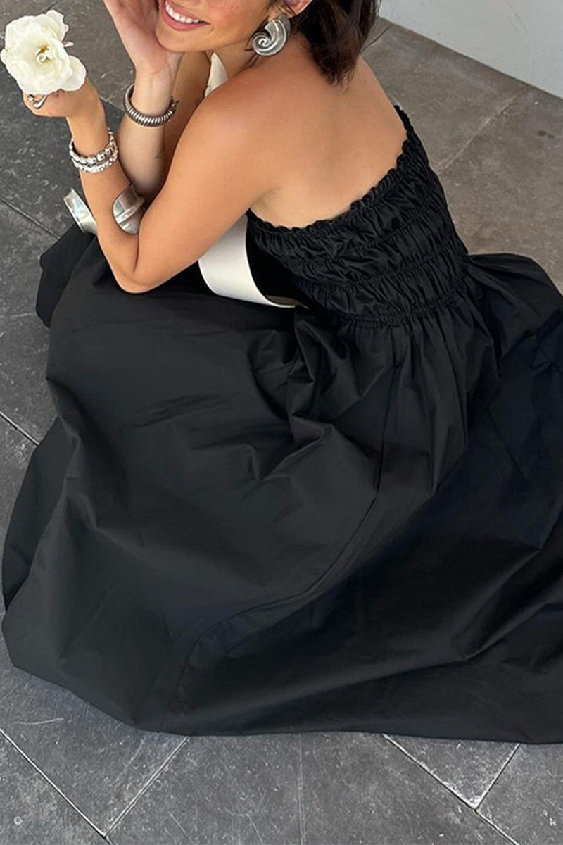 Sexy Patchwork Strapless Strapless Dresses