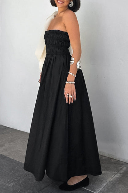 Sexy Patchwork Strapless Strapless Dresses