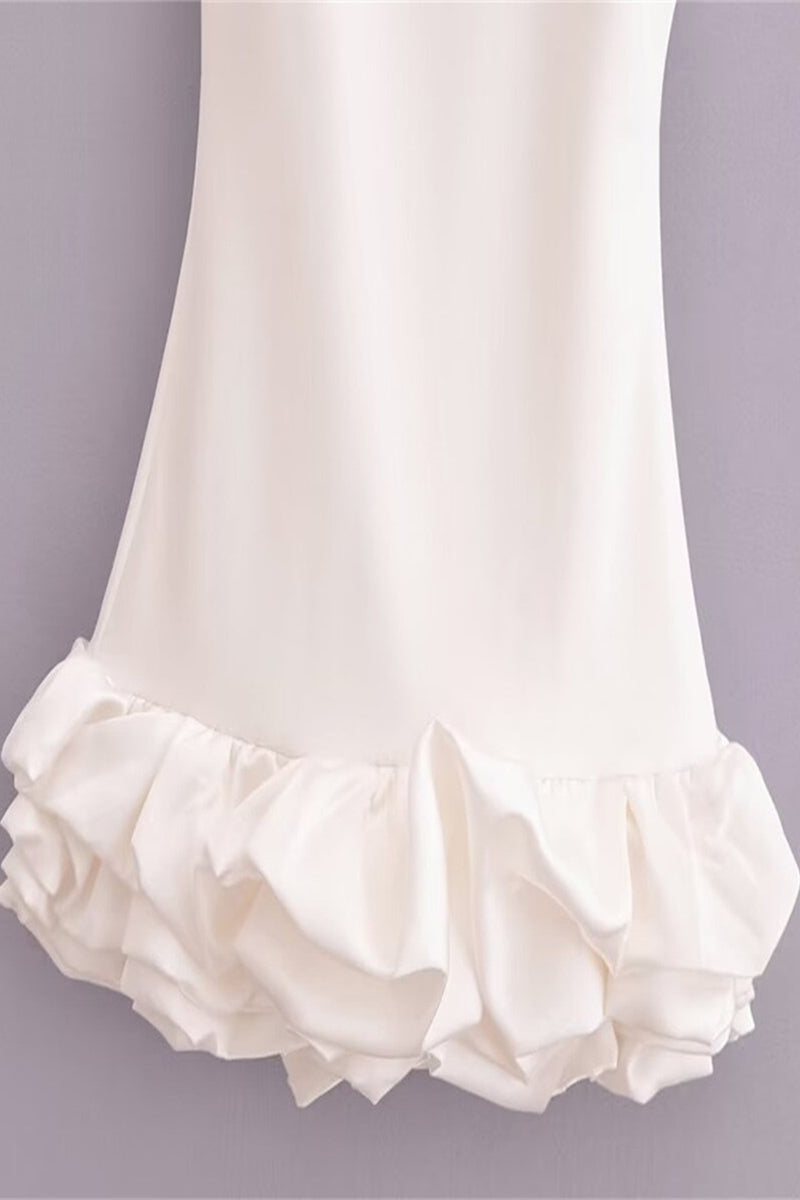 Vestidos sexys sin mangas con cuello redondo fruncido