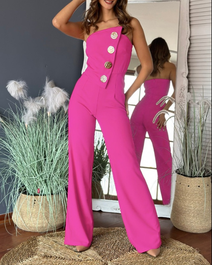 Braided Irregular Wide-Legged Jumpsuits