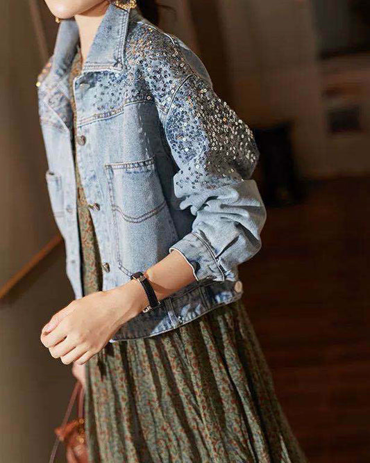 Sequined Denim Jacket