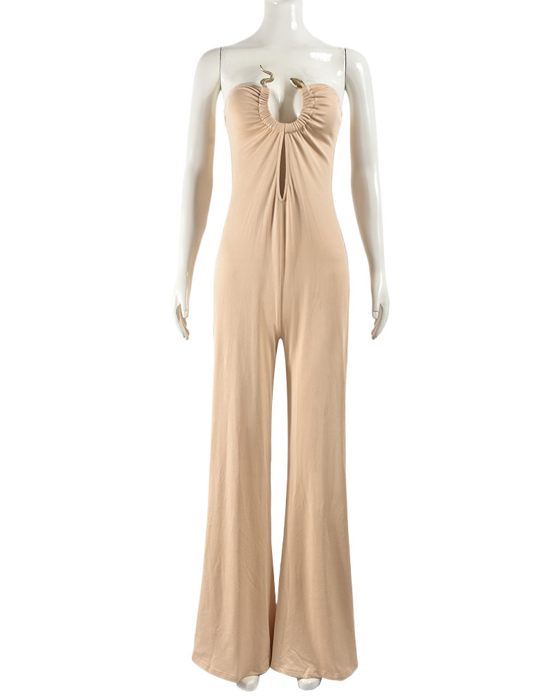 Backless Cut-Out Trim Jumpsuit