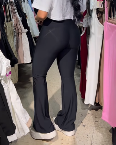 High Waist Hip Lift Flared Nude Yoga Pants