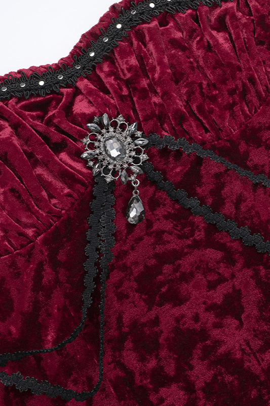 Elegant Ruffle Lace Gothic Dress