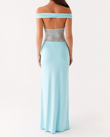 Backless Lace Panel Dress