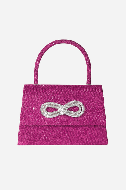 Metallic Shine Diamante Handle Bag