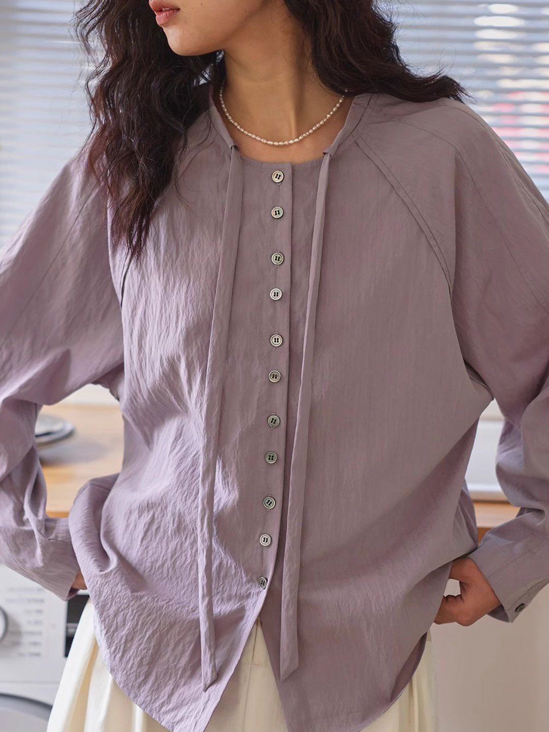 Faith Casual Collar Drawstring Shirt