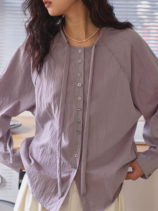 Faith Casual Collar Drawstring Shirt