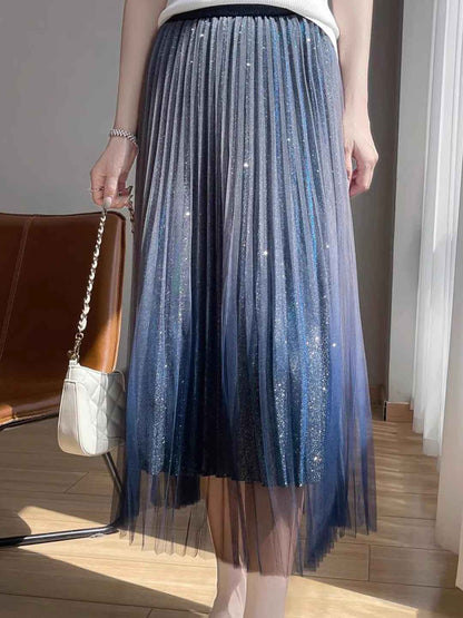 Jessica Elegant A-line Gradient Mesh Skirt
