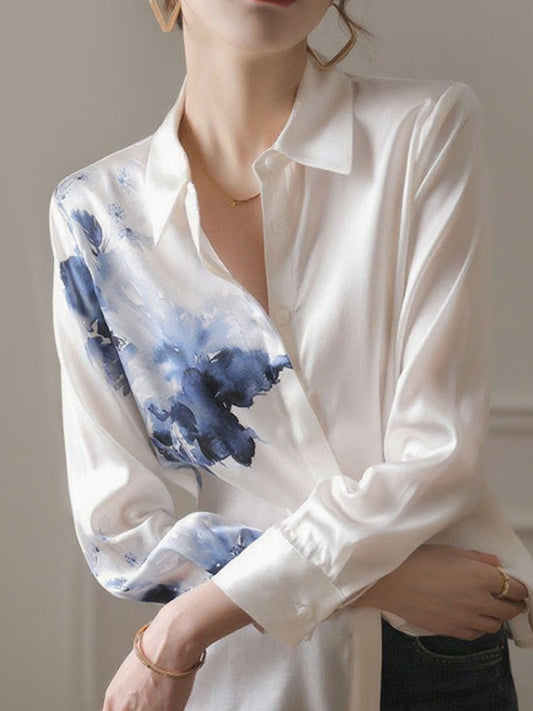 Trinity Daily Polo Collar Satin Printed Shirt