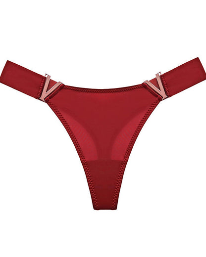 V-Neck Metal Thong Briefs（7 Pieces）