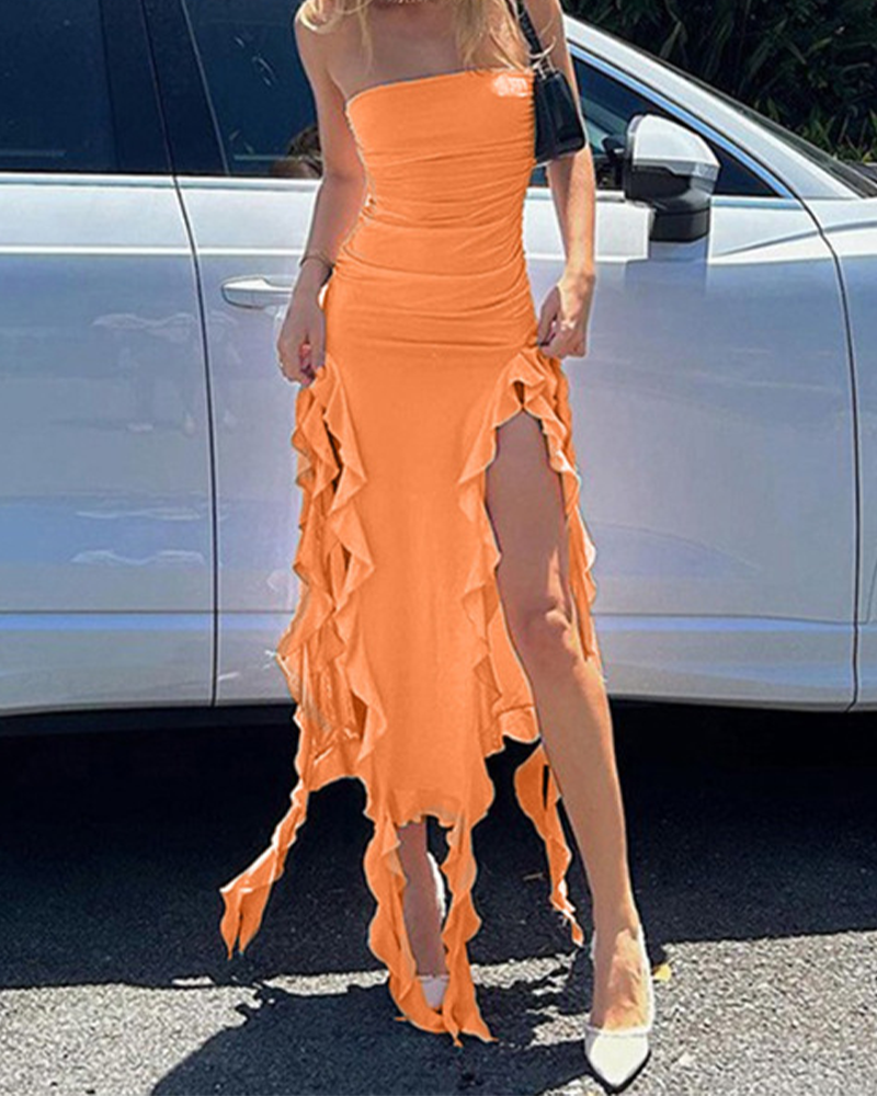 Strapless Irregular Dress