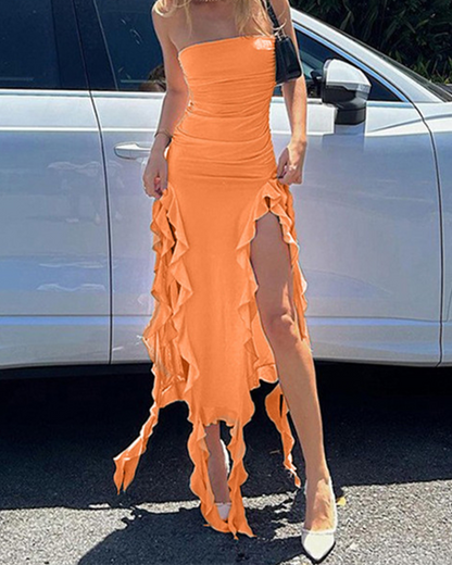 Strapless Irregular Dress