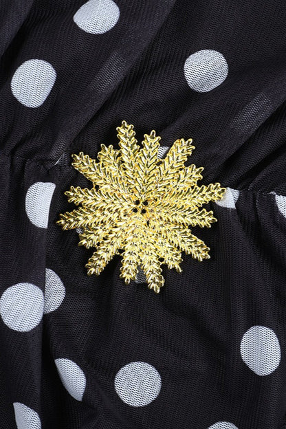 Sexy Polka Dot V-Neck Mini Dress