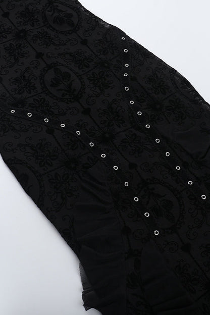 Dark Velvet Drape Gothic Dress