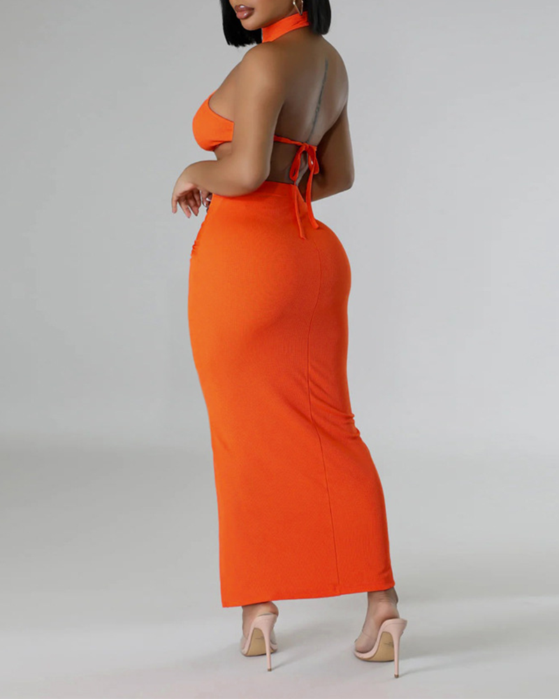 Waist Sleeveless Dress Suit