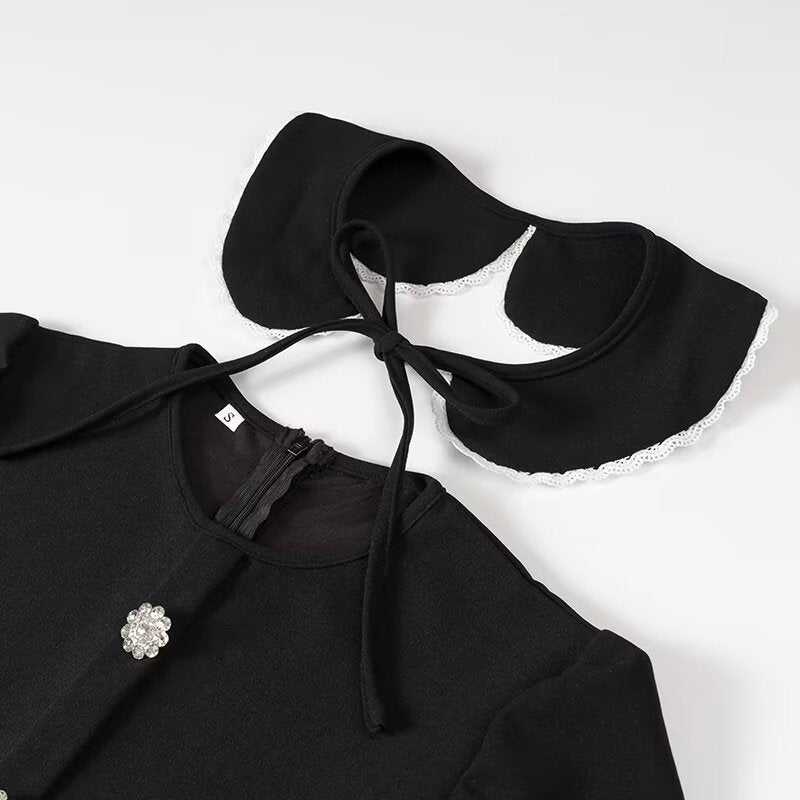 Evie A-Line Dress with Spliced Collar