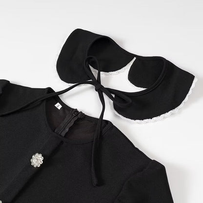 Evie A-Line Dress with Spliced Collar