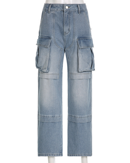 Loose Multi-Pocketed Clothes Jeans