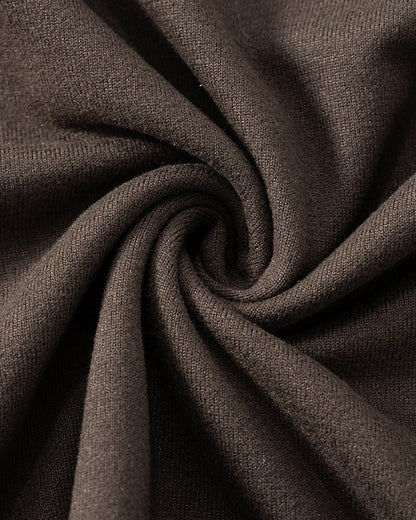 Solid Color Twisted One Shoulder Long Sleeve Top