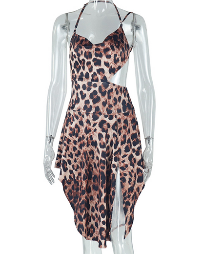 Irregular Leopard Print Dress
