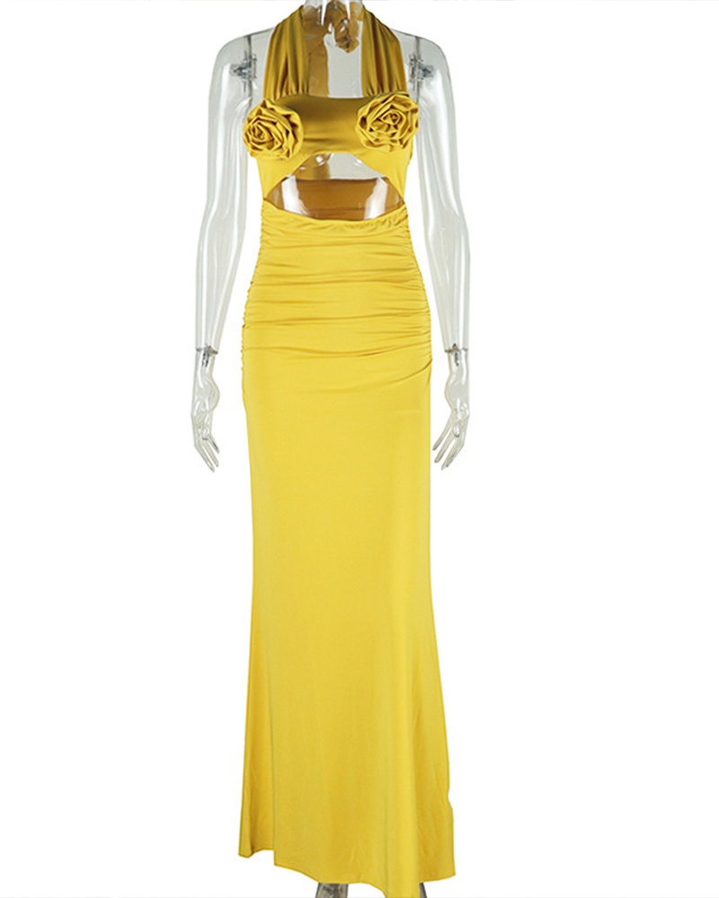 Embellished High Waist Dress