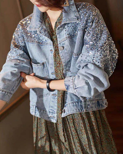 Sequined Denim Jacket