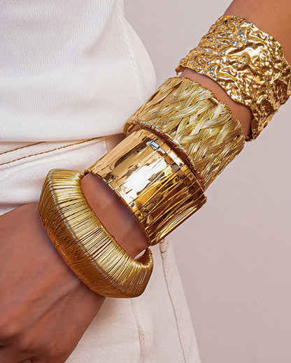 Metal Braided Wrap Cuff Bracelet