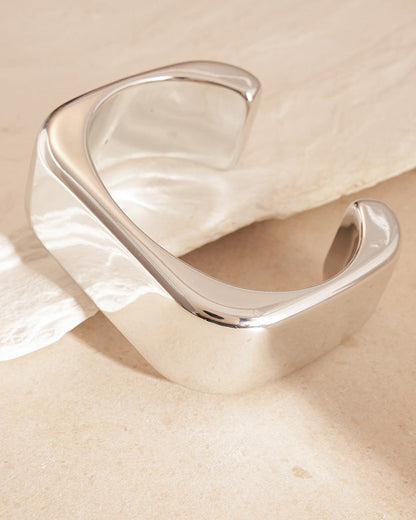 Wide Metal Geometric Bracelet