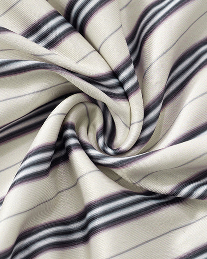 Striped Print Hollow One-Shoulder Long Sleeve Caulking Jumpsuit