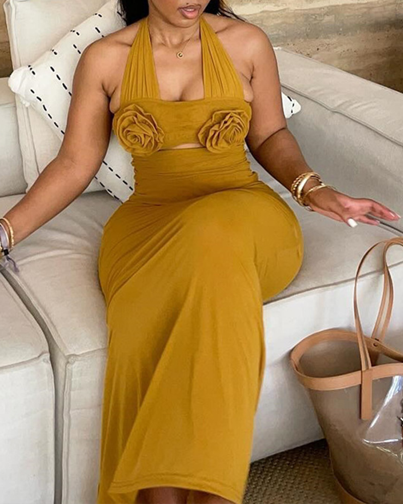 Embellished High Waist Dress