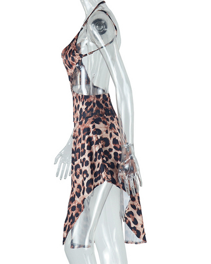 Irregular Leopard Print Dress