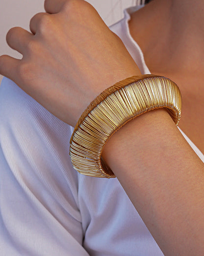 Metal Braided Wrap Cuff Bracelet