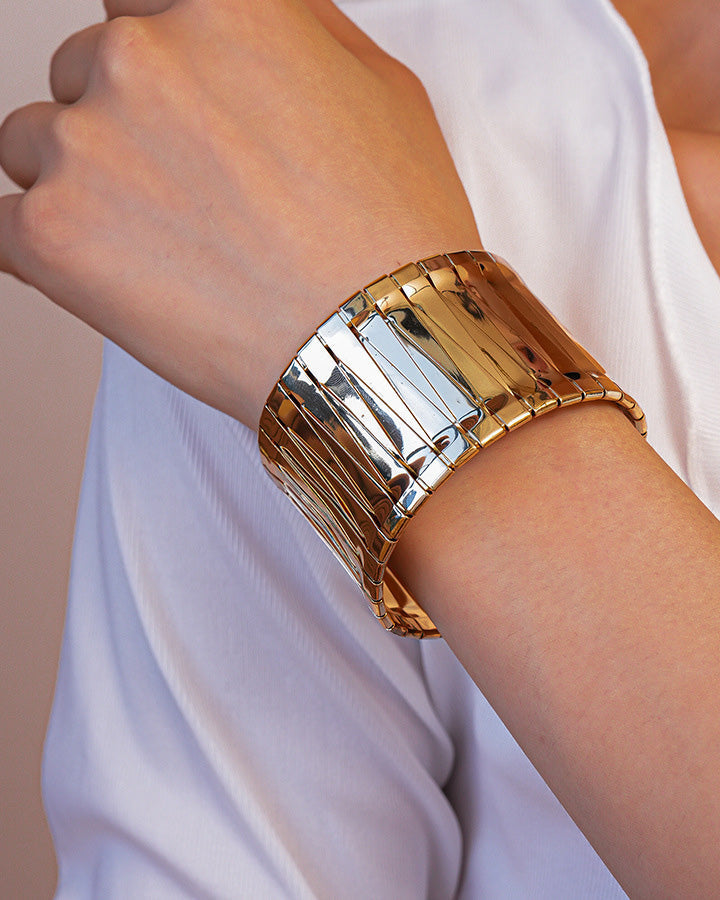 Metal Braided Wrap Cuff Bracelet