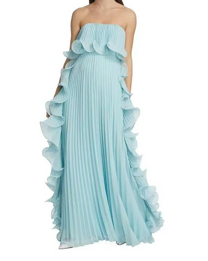 Pleated Tube Top Dress