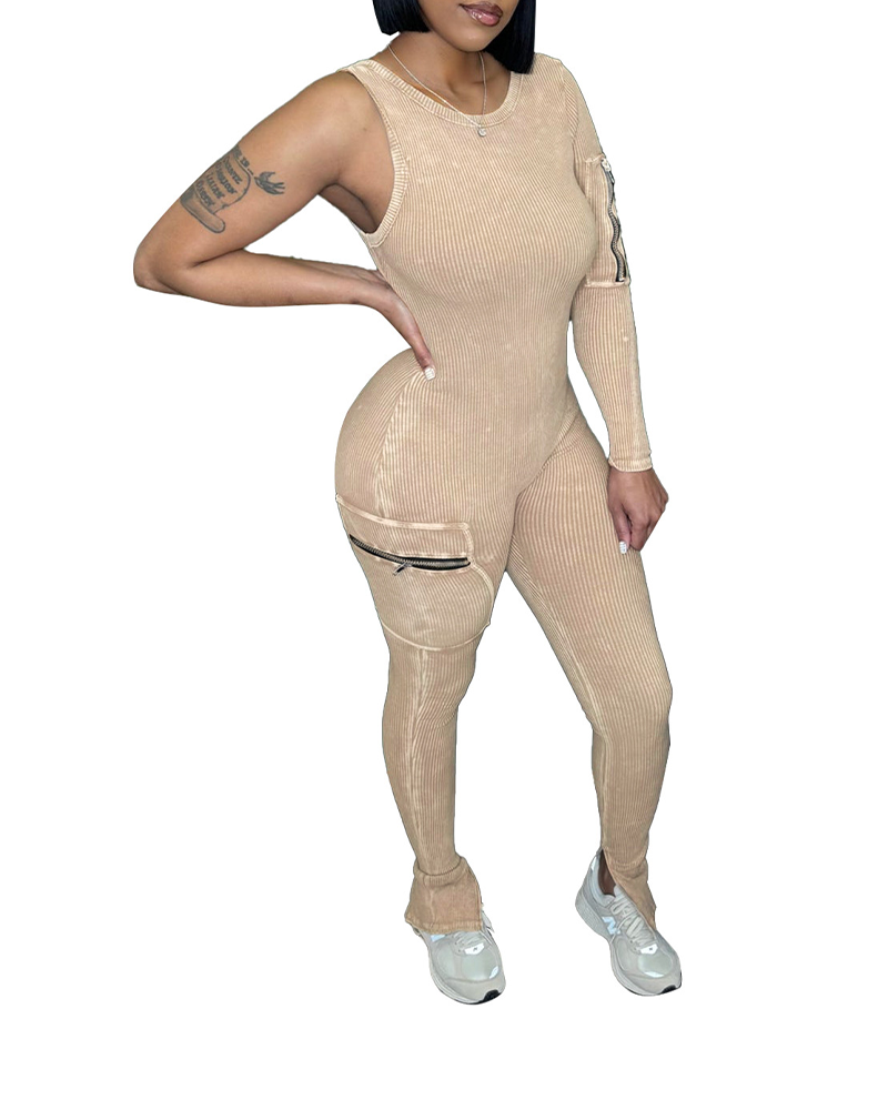 High Elastic Irregular Slim Fit Jumpsuit