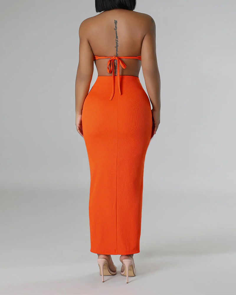 Waist Sleeveless Dress Suit