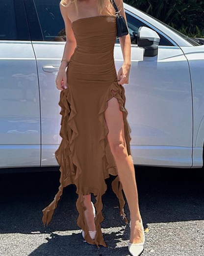 Strapless Irregular Dress