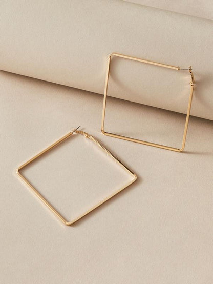 1pair Geometric Hoop Earrings for Women