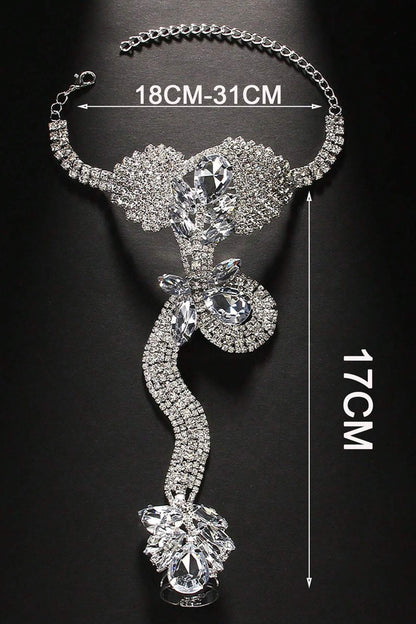 Crystal Snake Finger Ring Bracelet