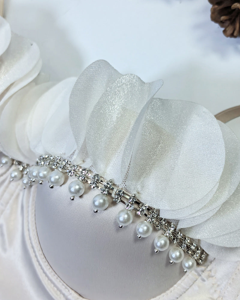 Lace Bright Diamond Beaded Fishbone Tube Top