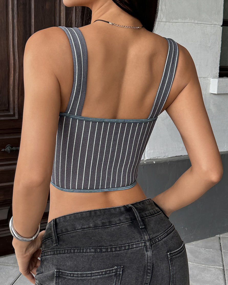 Low-Cut Leopard Lace Halter Top