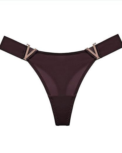 V-Neck Metal Thong Briefs（7 Pieces）